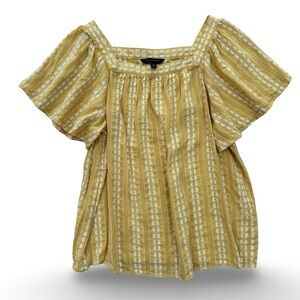 Banana‎ Republic Yellow Smocked Blouse